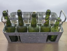 Aachener export bierbrauerei zink krat 15 flessen zijkant